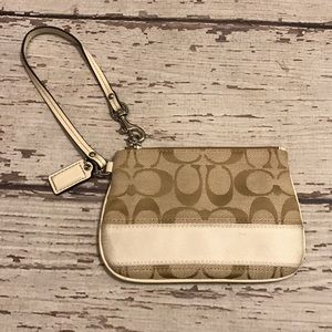 Tan Coach Wristlet