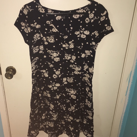 navy blue floral dress