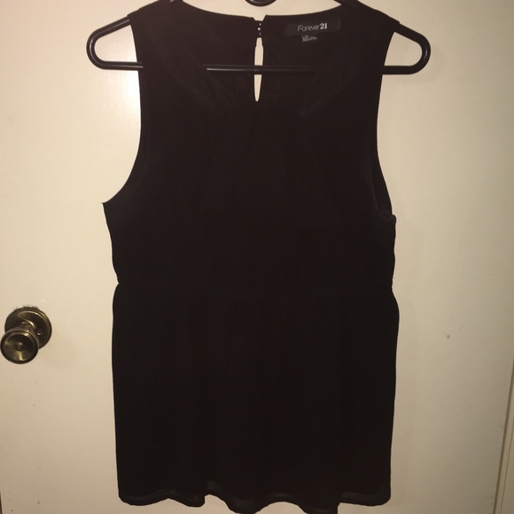 Black Chiffon Sleeveless Top