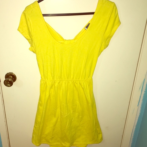 Yellow open back dress