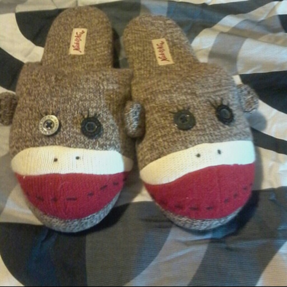 Sock monkey slippers