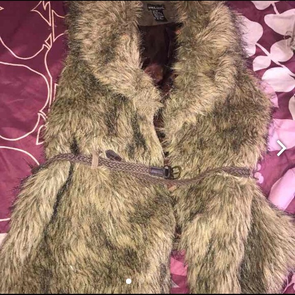 Wet Seal Sweaters - Fur faux belt vest