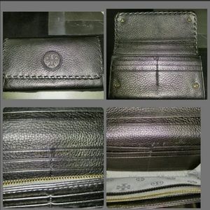 Silver Tory Burch Continental Wallet