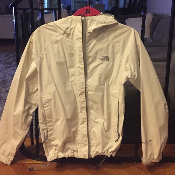 White NORTH FACE raincoat