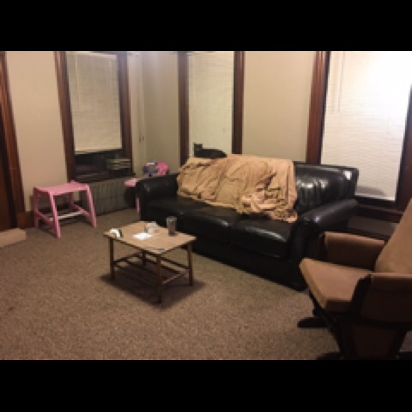 Black leather couch
