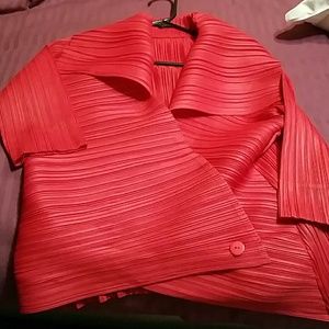 Red Crushable Crossover Front Jacket