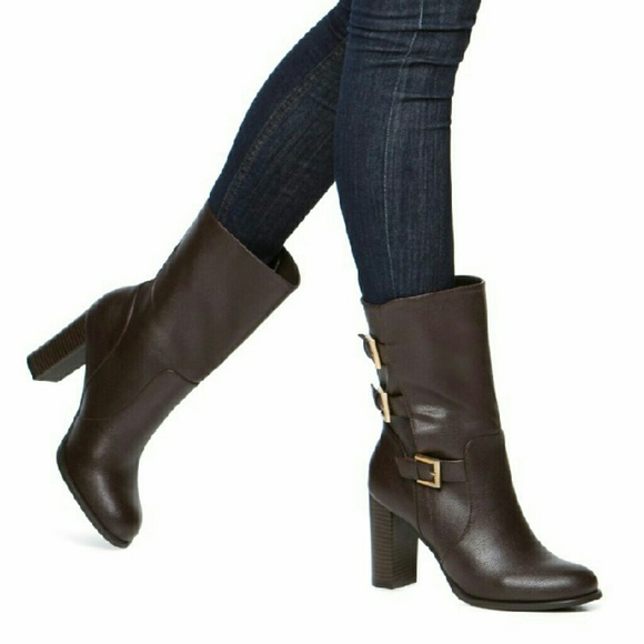 Ema mid calf gold buckles boots - Picture 2 of 4