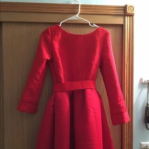 NWT Red Long Sleeved Flared Dress