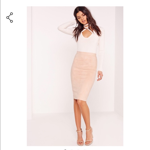 Faux suede midi skirt mauve