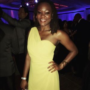 Yellow one shoulder gown