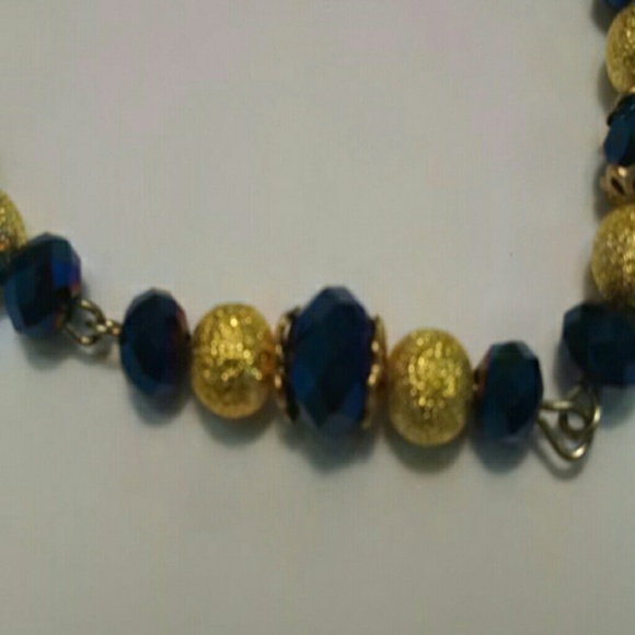 Blue Crystals with Gold Bracelet - Picture 2 of 3