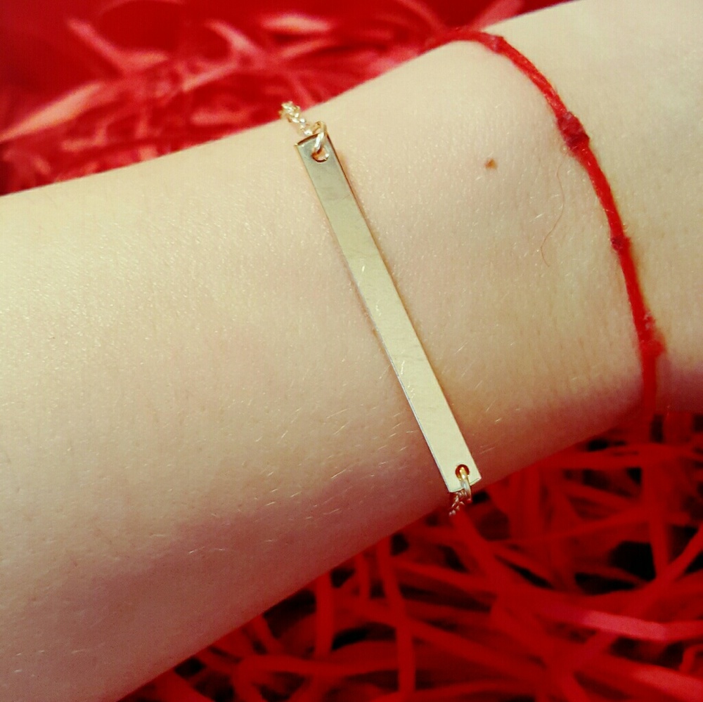 14K Gold Bar Bracelet - Picture 1 of 2
