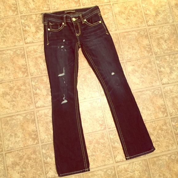 Express Distressed bootcut Jeans