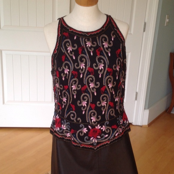 Evening-ware silk top