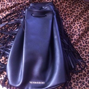 Victoria's Secret black fringe backpack