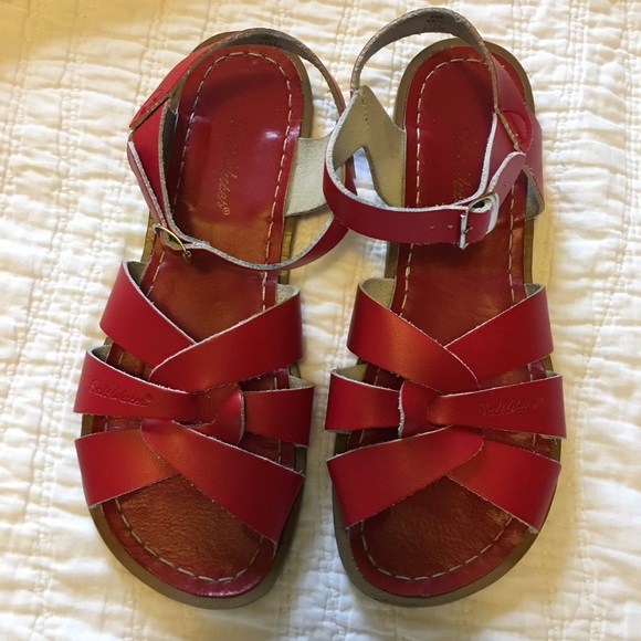 Red saltwater sandals