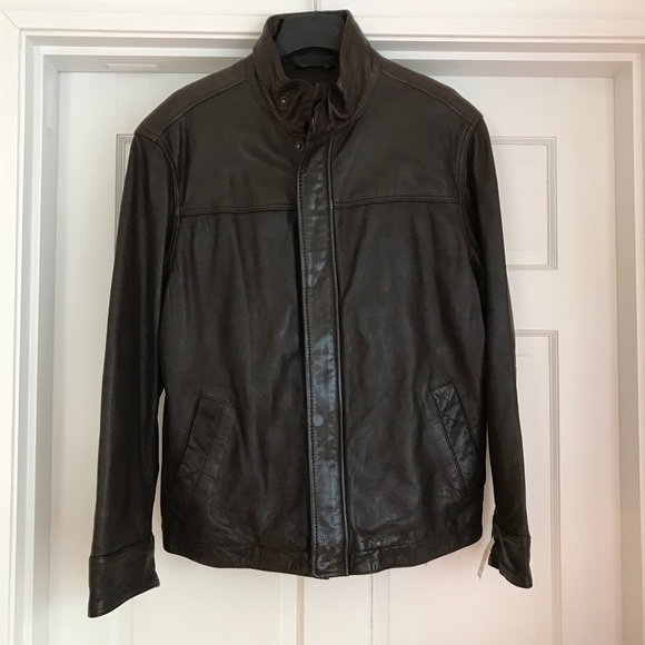 Brown leather jacket