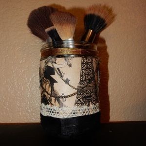 Black and Gold Makeup Brush Holder