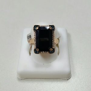 Antandre Framed Black Onyx Diamond Ring