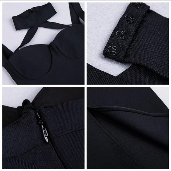 Black bandage bodycon evening party dress - Picture 5 of 6