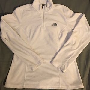 White North Face quarter zip