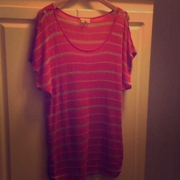 Tunic Top beige & coral XL