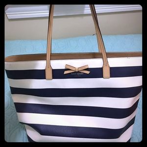 Blue and white striped Kate Spade bag