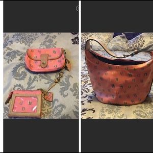 Used Dooney and Bourne purse, coin bag & makeup bag