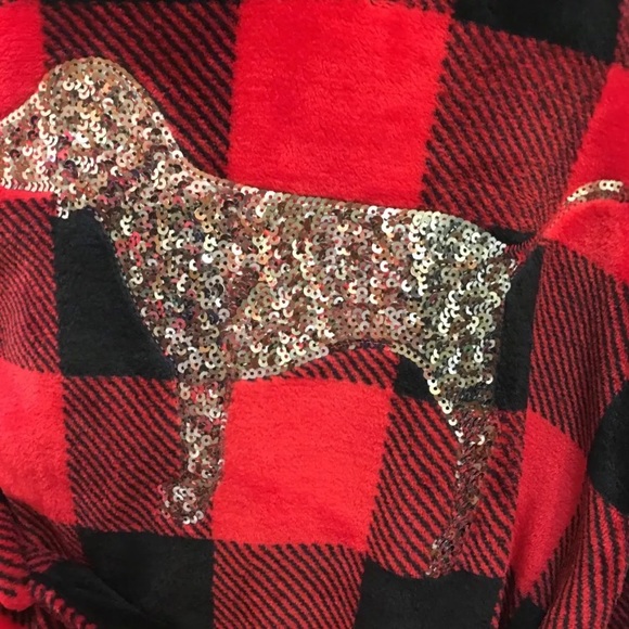 PINK Victoria's Secret VS Red Gingham Plaid Robe S