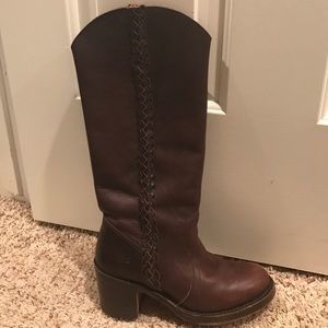 Frye Boots - Sabrina Braid dark brown
