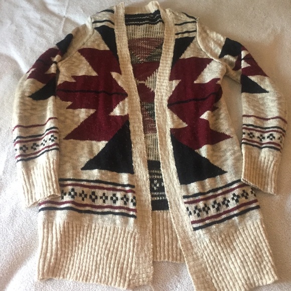 Aztec print cardigan