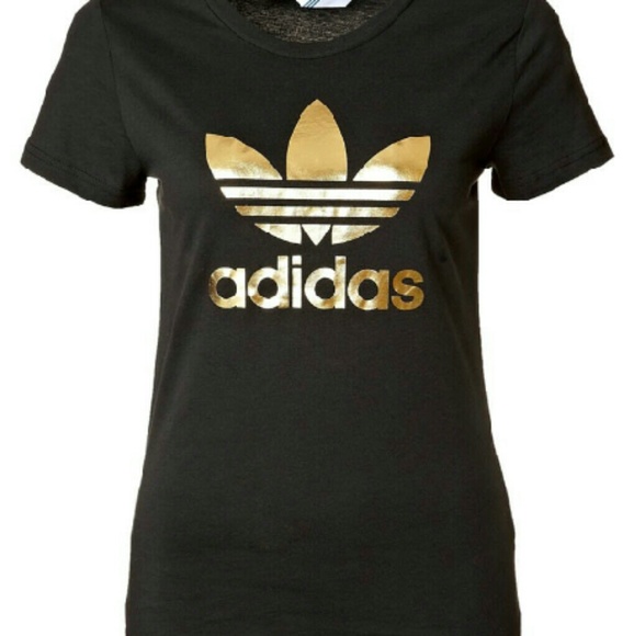 **FLASH SALE**NWT Adidas gold  foil print tee