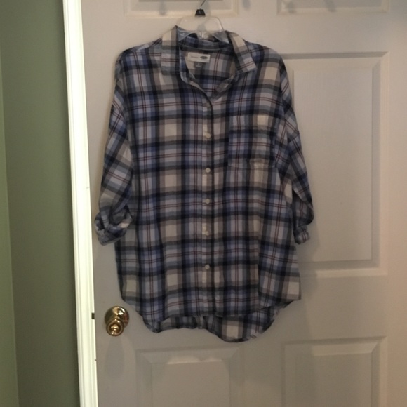 Flannel button down top