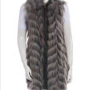Rachel Zoe faux ostrich vest