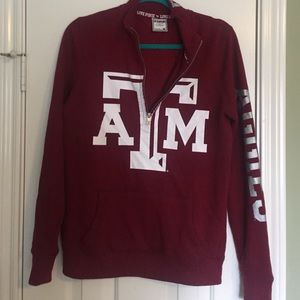 VS PINK Half Zip Texas A&M