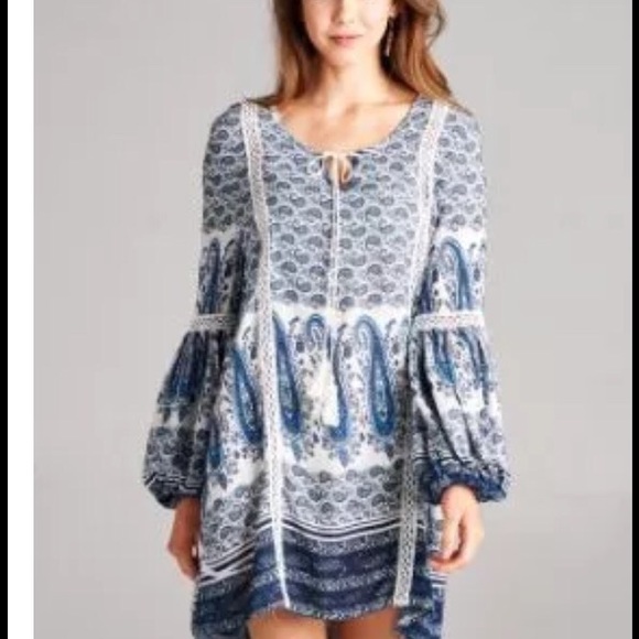 Paisley Plus Size Tunic Dress BoHo->LAST ONE!!!!!! - Picture 3 of 5