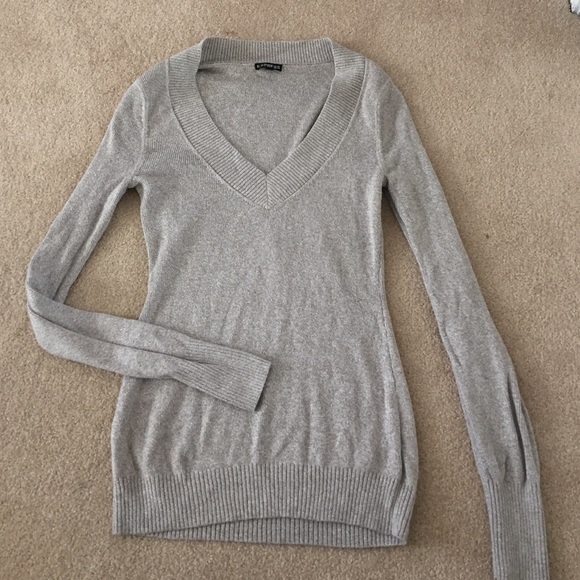 Tan Express V-neck Sweater