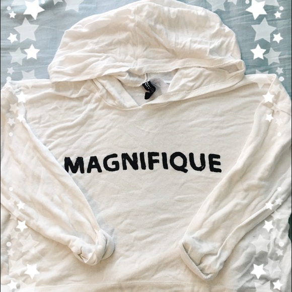 White cropped hoodie