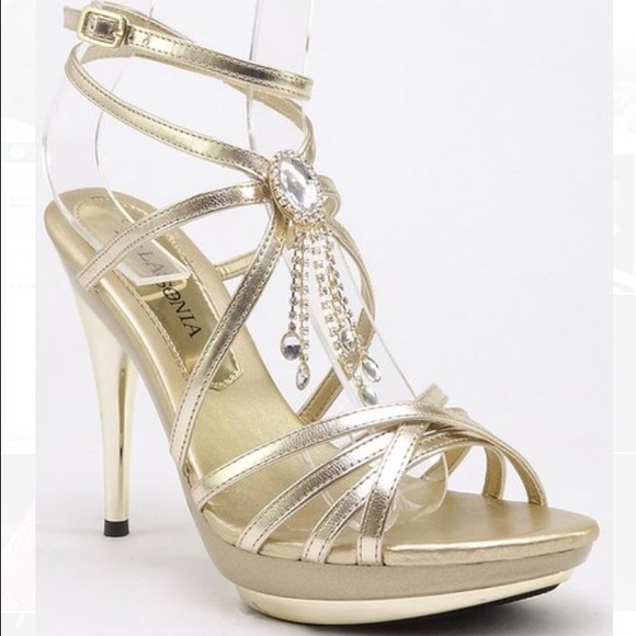 Silver metallic high heels