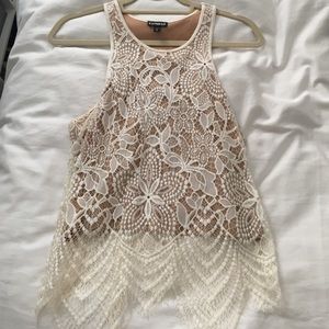 Express White Lace shirt Medium