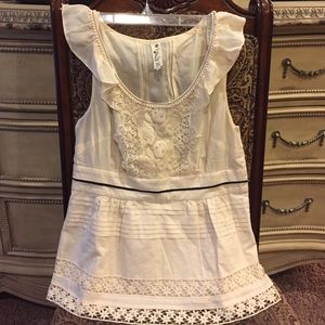 Floreat from Anthropologie Cream Blouse sz 6