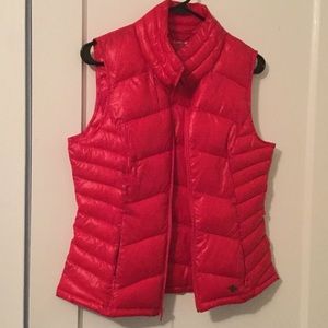 Red puffy jacket