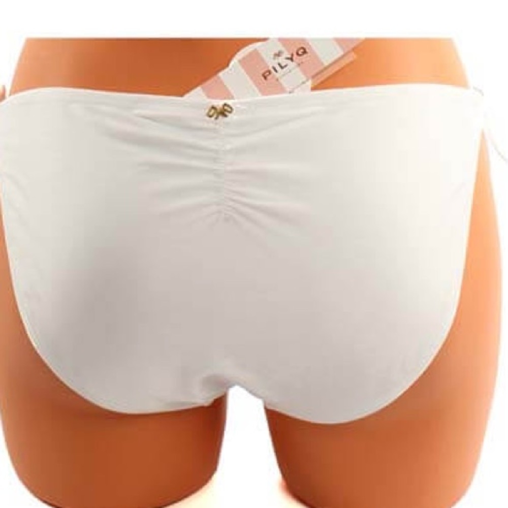 NWT PILYQ Barcelona spa white bikini bottoms