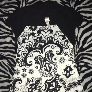 Cute black and white dress top