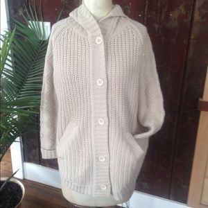 Long knit button down sweater