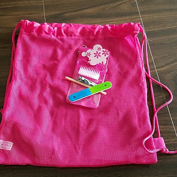 NWOT pink backpack and nail set - Picture 1 of 2