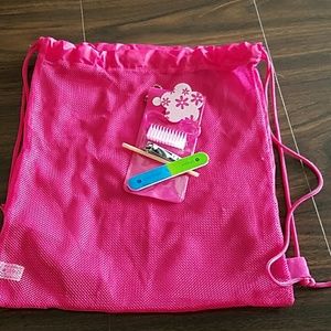 NWOT pink backpack and nail set