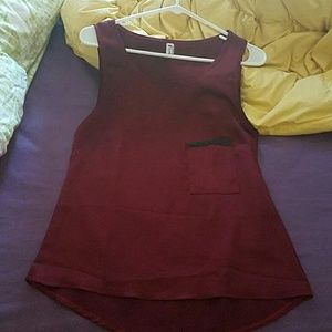 Silky tank top (burgundy)