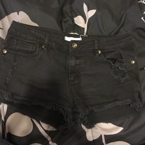 Black Frayed Shorts