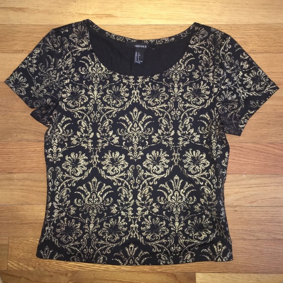 F21 gold crop top - Picture 1 of 3